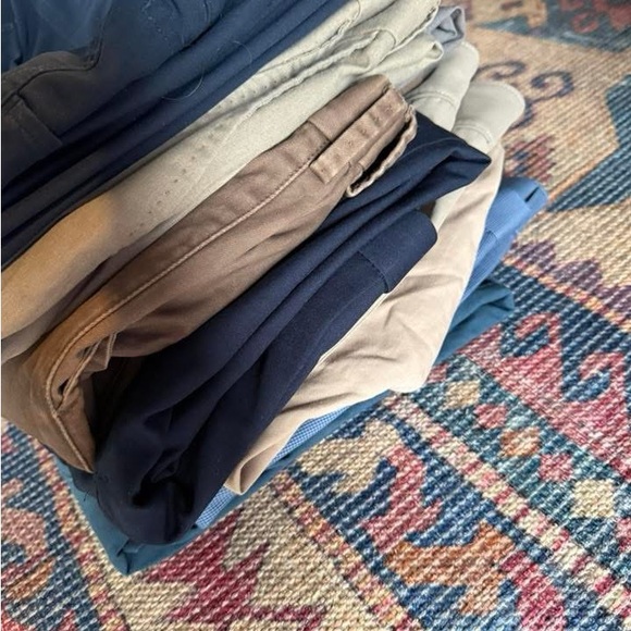 Peter Millar Men's Chinos in Blue Tan and Cream